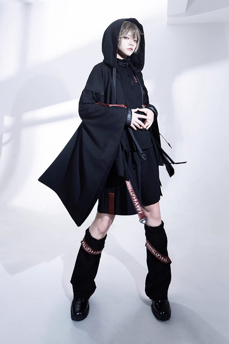 Black Unmarked Blade Ruffle Gothic Handsome Ouji Lolita Jsk Dress