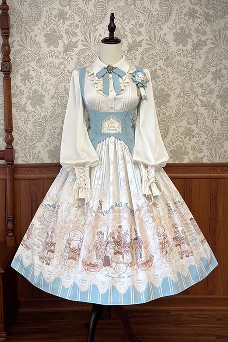 Puppenhaus Druck Rüschen Stickerei Lange Version Süßes Lolita Jsk Kleid 2 Farben