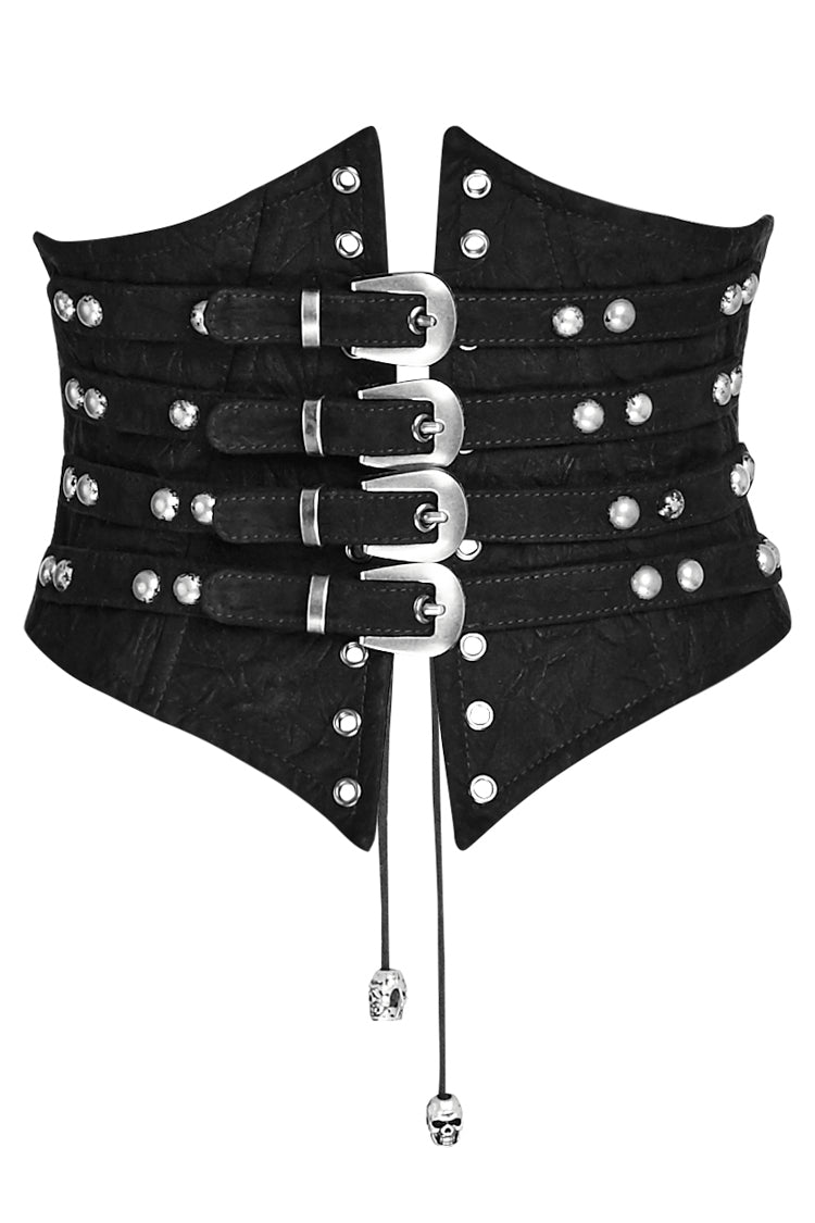 Black Metal Nails Metal Hasp Decoration Womens Steampunk Girdle