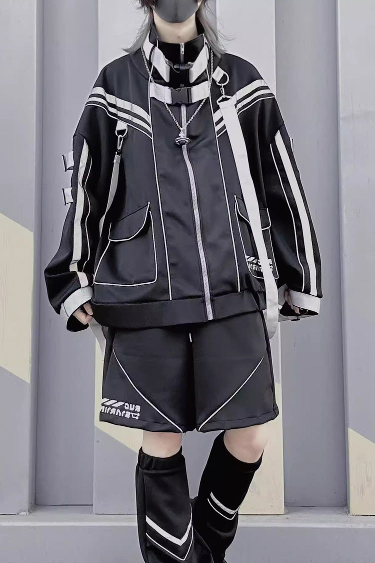 サイバーパンク 機能的 長袖 プリント ジライケイ ハンサム スポーツコート 2色