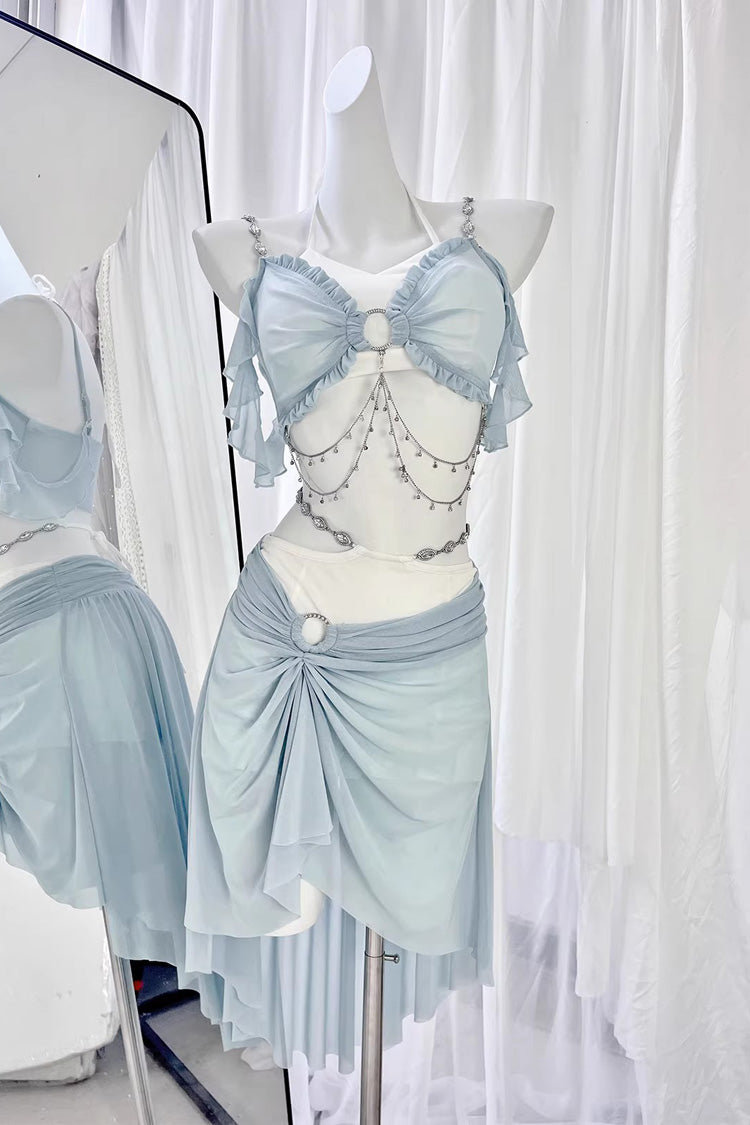 Light Blue Summer Ripples Sweet Lolita Two-piece Swimsuit