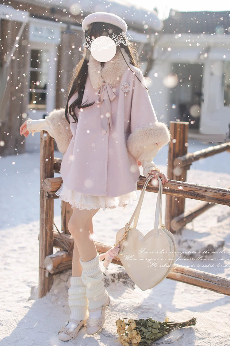 Pink [Bella] Long Sleeves Single Breasted Sweet Lolita Woolen Coat