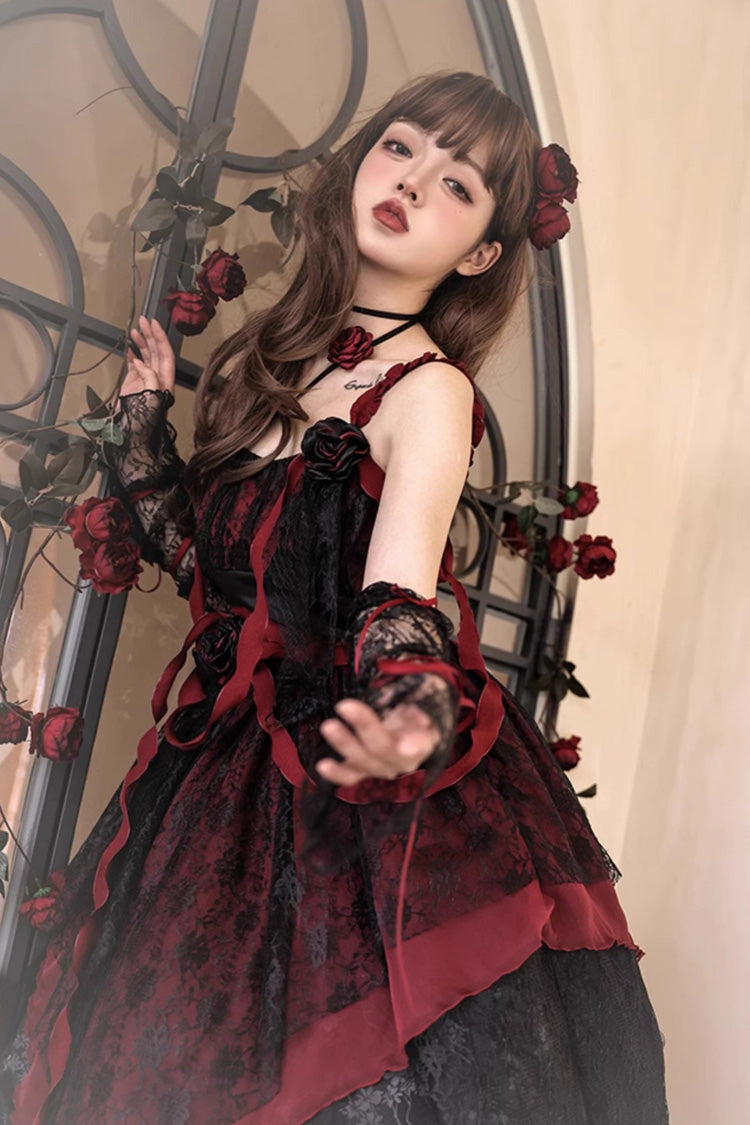 Wabi Sabi Style Stitching Irregular Asymmetric Gothic Lolita Jsk Dress 3 Colors