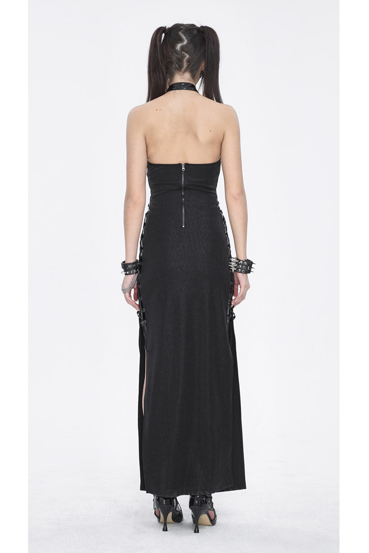 Black Halterneck Slim Women's Gothic Strapless Dress