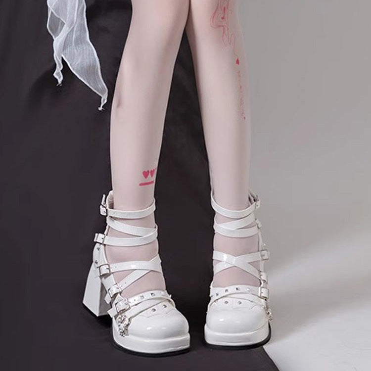 Gothic Punk Judgment Angel Patent Leather Lolita High Heels 2 Colors