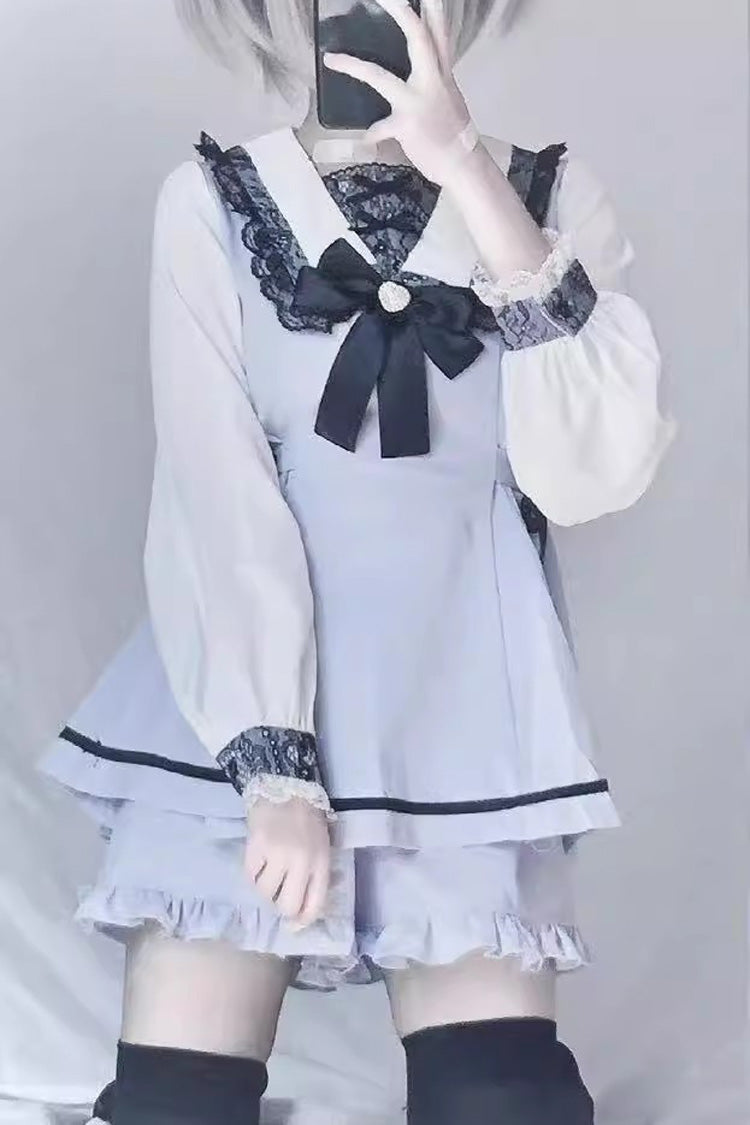 Jirai Kei Long Sleeves Bowknot Lace Sweet Dress 2 Colors