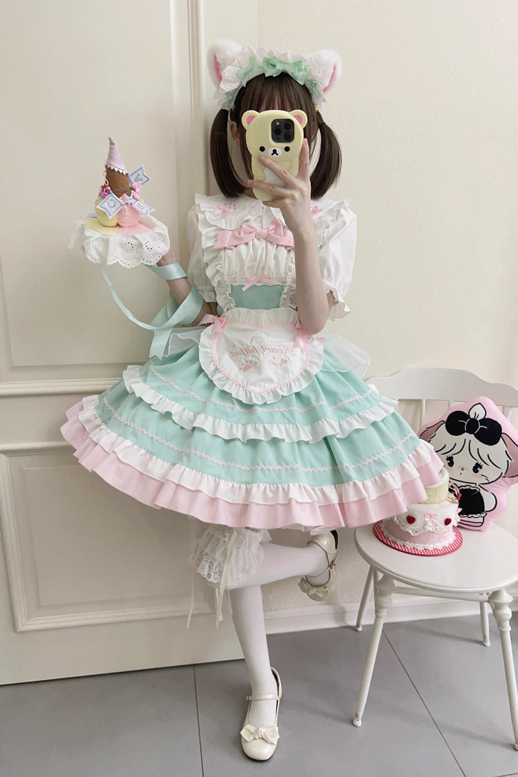 Cat Ear Story Multi-layer Ruffle Bowknot Sweet Lolita Jsk Dress 4 Colors