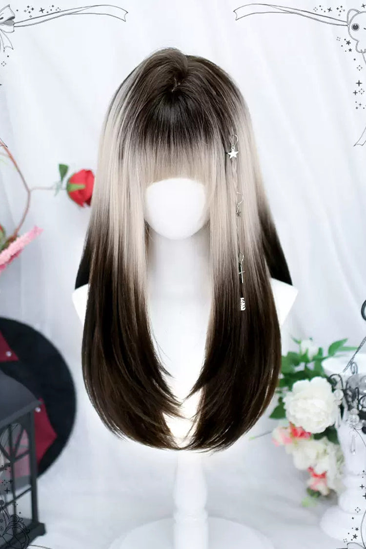 Multi-Color Natural Gradient Sweet Lolita Long Straight Wigs