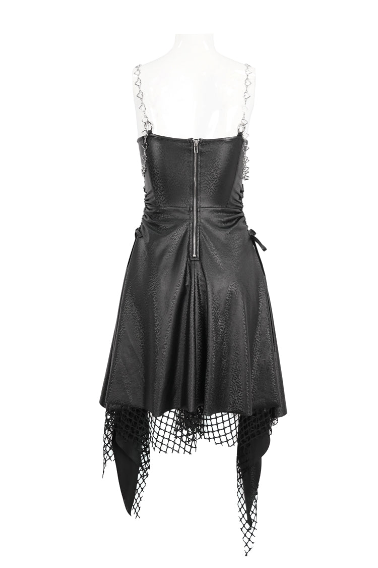 Schwarzes, unregelmäßiges Gothic-JSK-Kleid für Damen aus Spitze