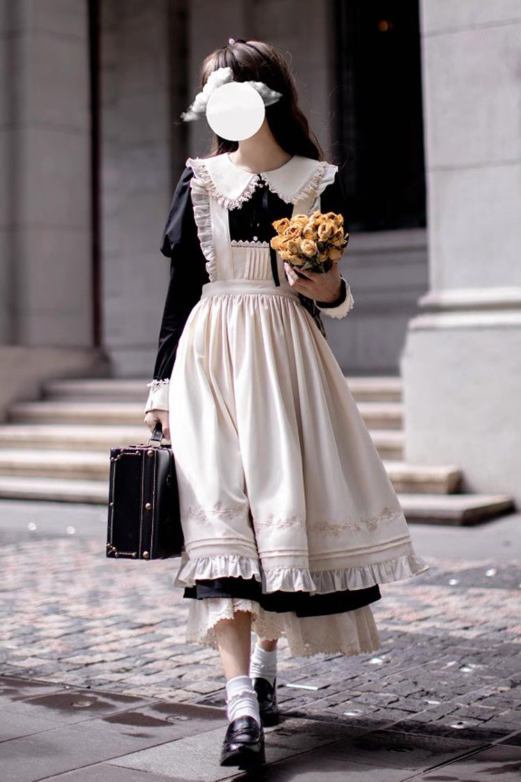 Black [Angelina] Doll Collar Long Sleeves Ruffle Bowknot Classic Vintage Elegant Lolita Dress