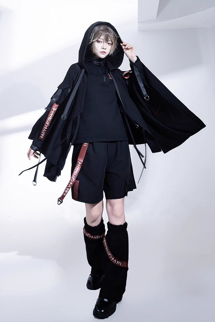 Black Unmarked Blade Gothic Handsome Ouji Lolita Shorts