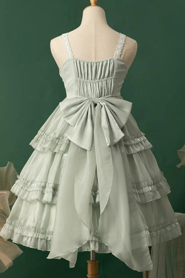 Star Gauze Romance Multi-layer Ruffle Bowknot Sweet Elegant Princess Lolita Jsk Dress 2 Colors