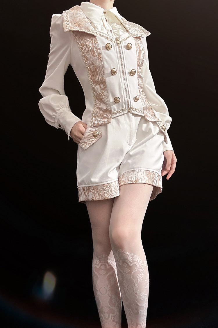 White Hot Stamping Embroidery Ouji Handsome Cool Lolita Vest