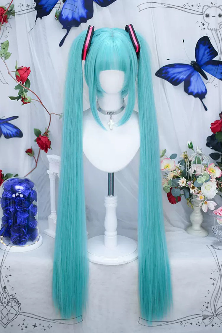 Green Secondary Double Ponytail Long Straight Sweet Lolita Wigs