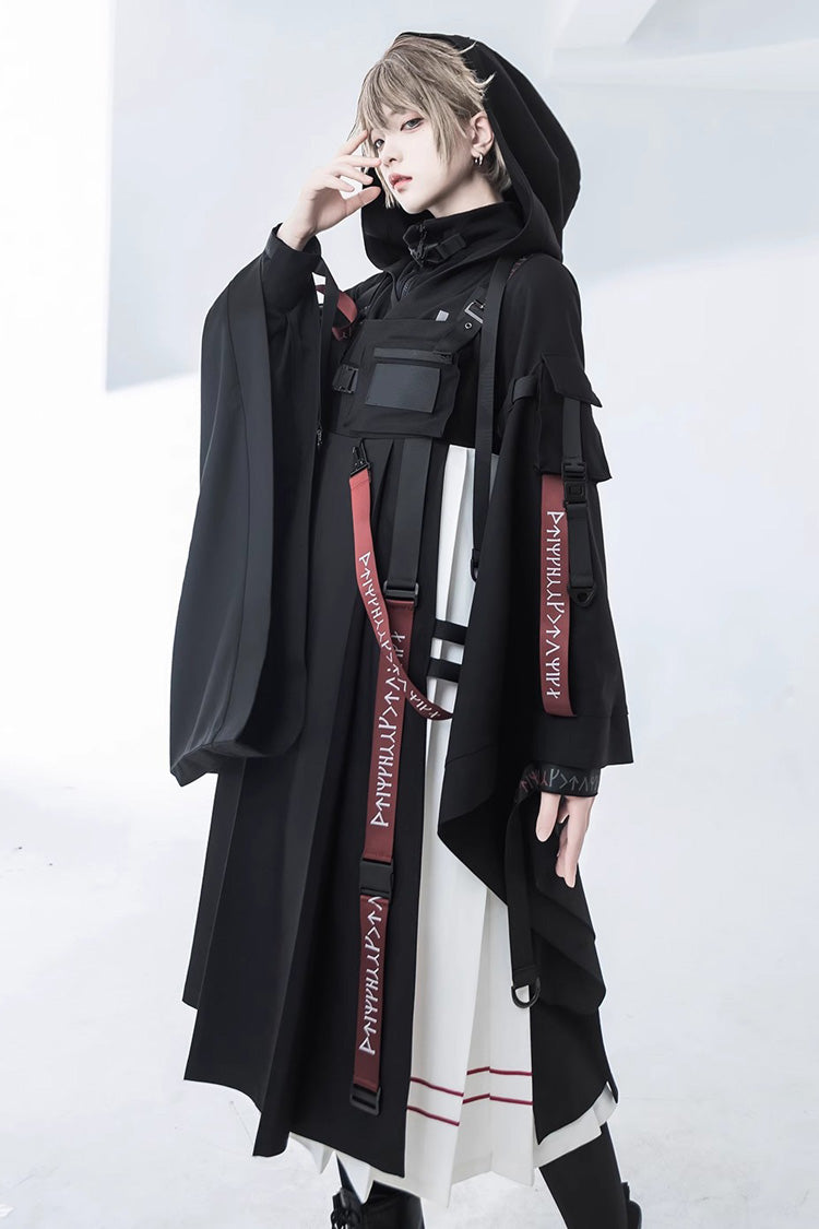 Schwarzes, unmarkiertes Rüschen-Gothic-Ouji-Lolita-JSK-Kleid