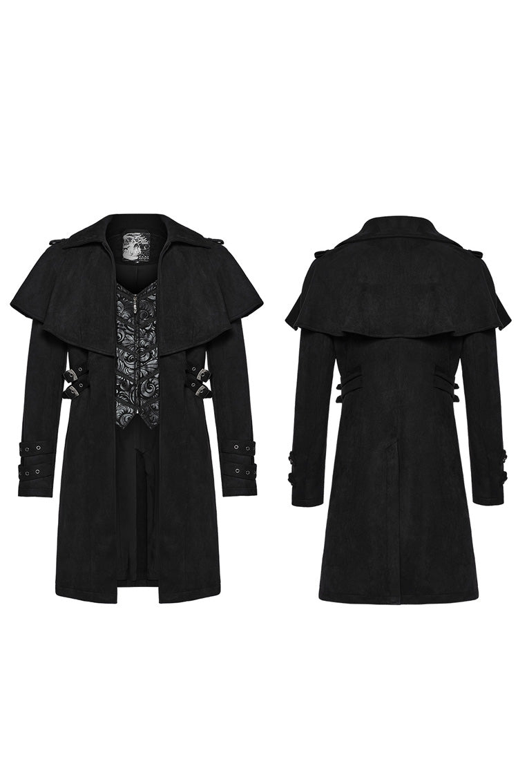 Black Long Sleeves Buckle Eyelets Men's Gothic Jacket