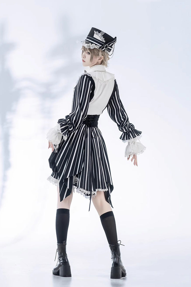 Black/White Wonderful Trick Stripe Print Lace Ouji Fashion Elegant Lolita Shorts