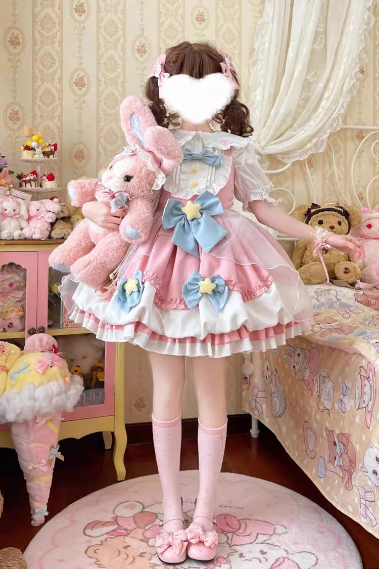 Little Wishing Star Rüschen Bowknot Bud Süßes Lolita Jsk Kleid 5 Farben