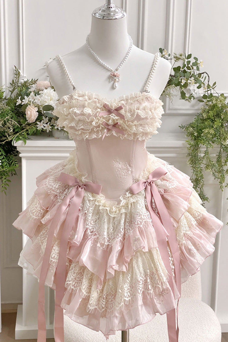 Dream of Love Multi-Layered Ruffle Bowknot Lace Sweet Lolita Dress 2 Colors