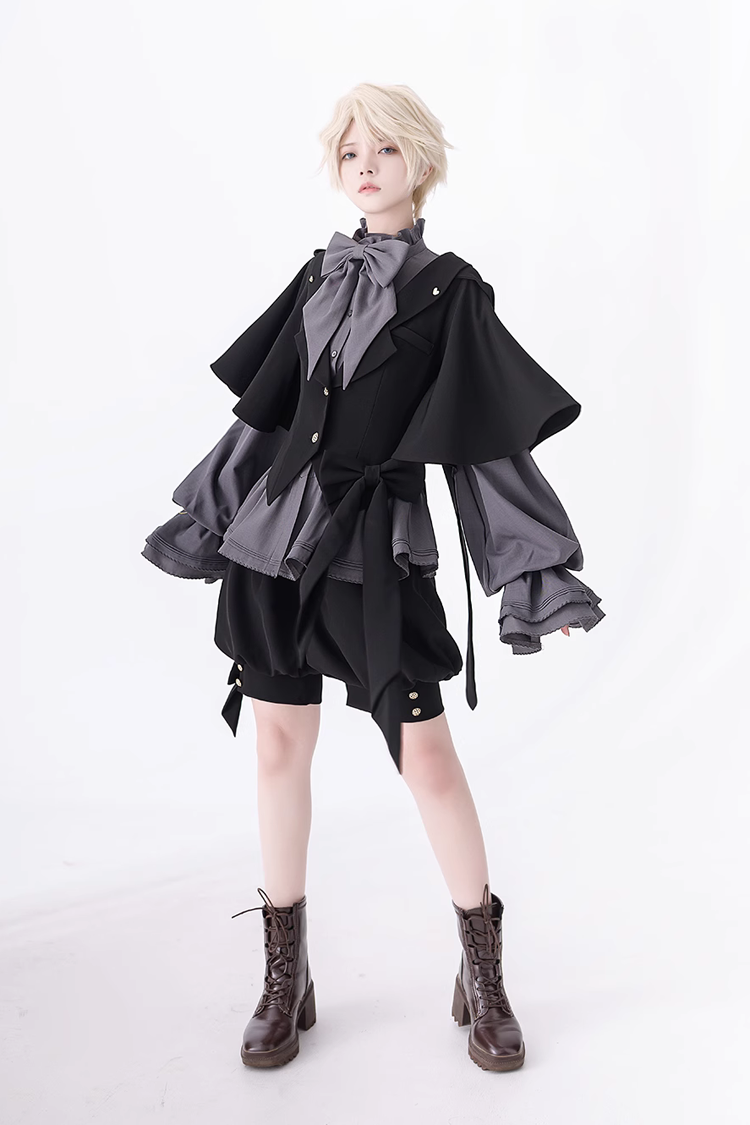 Gray Retro Cute Cool Ouji Fashion Lolita Blouse