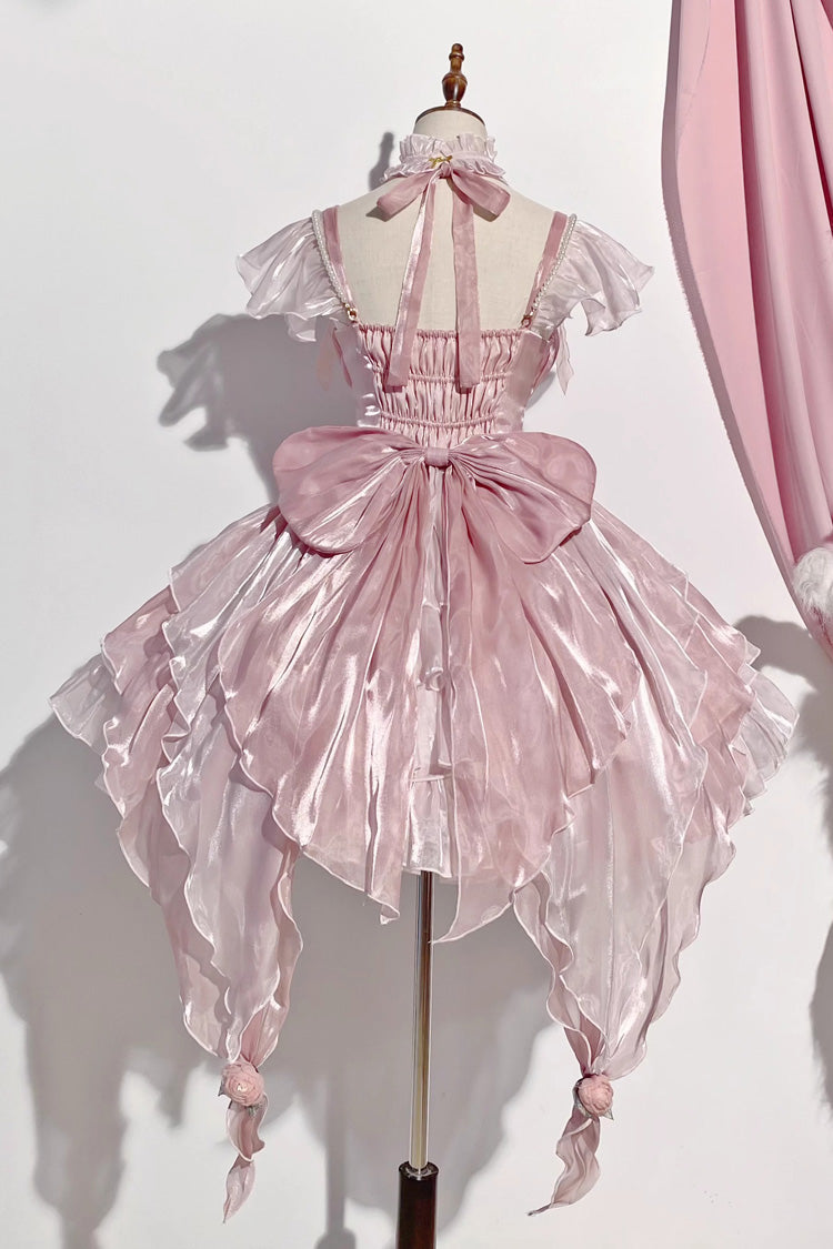 Pink Multi-layer Ruffle Hanayome Bowknot Sweet Elegant Princess Gorgeous Lolita Jsk Dress