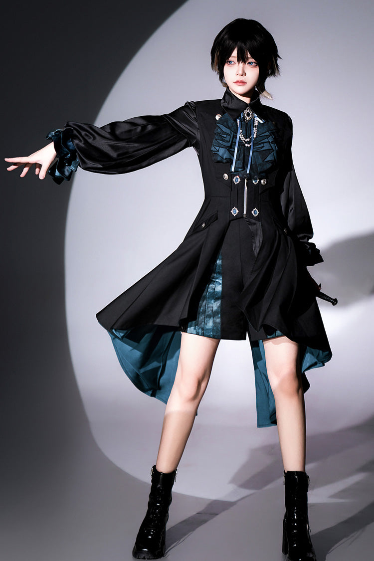 Black [Deep Music] Long Sleeves Gothic Elegant Ouji Lolita Four-piece Set