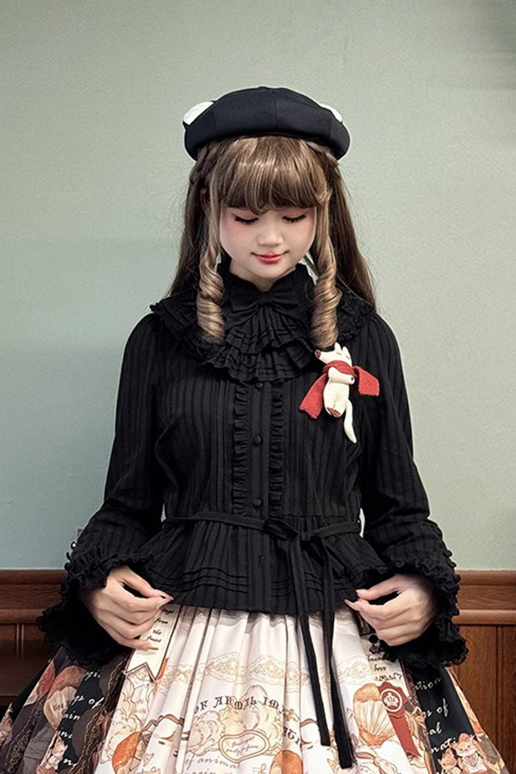 [Fox Band] Long Sleeves Ruffle Lace Sweet Lolita Blouse 3 Colors