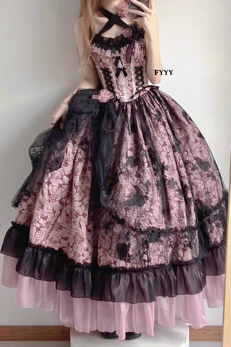 Medea Kiss Halloween Witch Ruffle Hanayome Bowknot Lace Gothic Lolita Jsk Dress 2 Colors