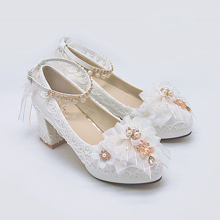 Bowknot Lace Sweet Lolita High Heels 6 Colors