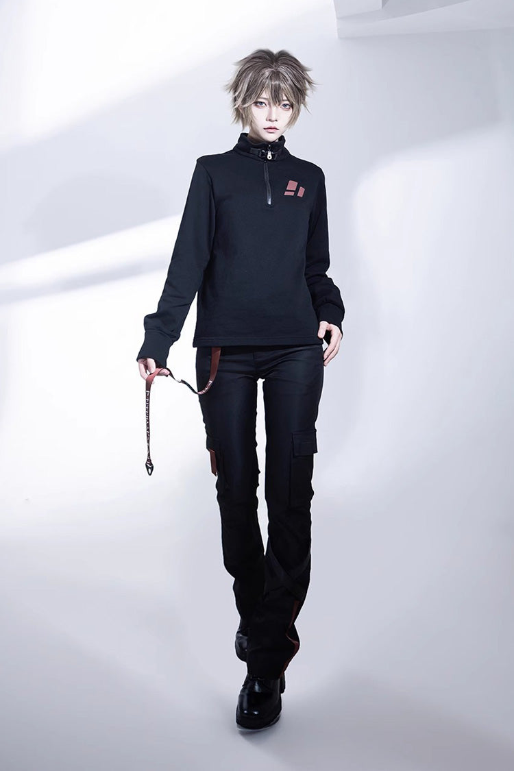 Black Unmarked Blade Gothic Handsome Ouji Lolita Long Pants