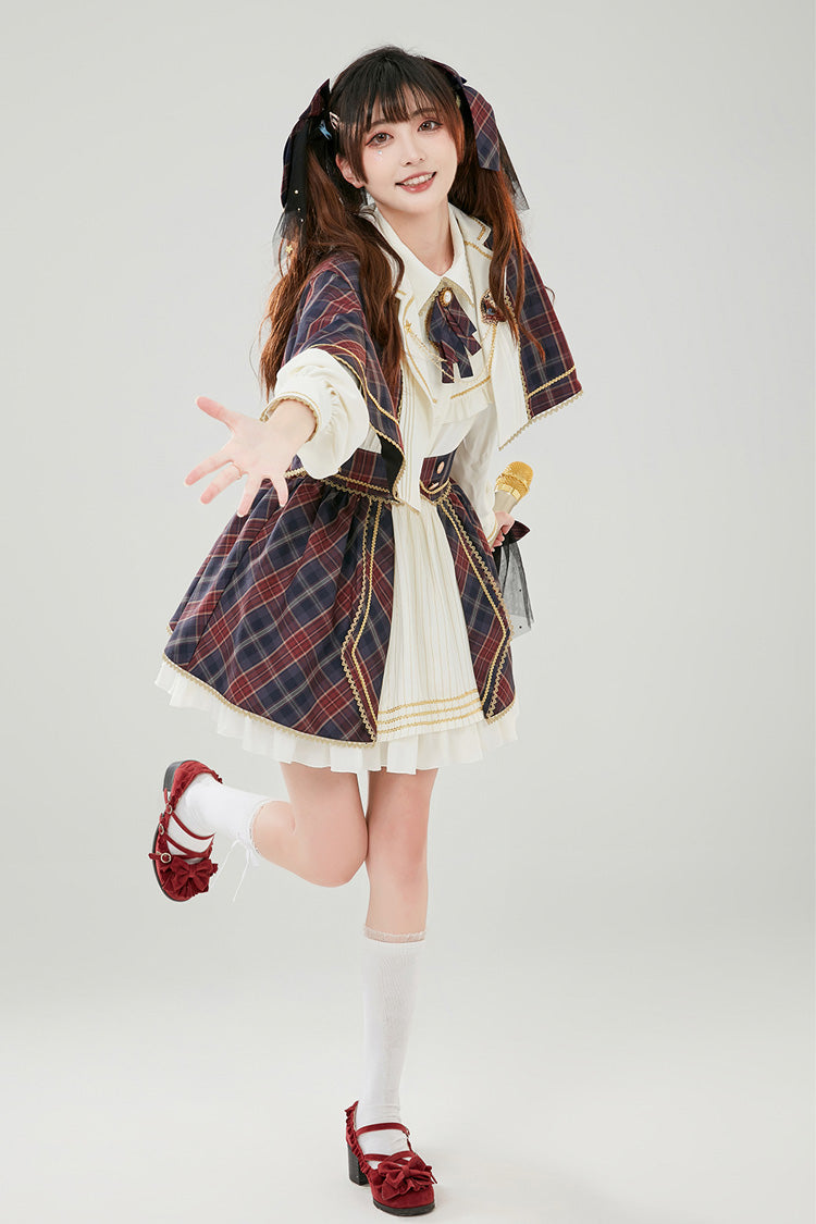 Little Idol Multi-Color Plaid Print Ruffle Sweet Lolita Skirt