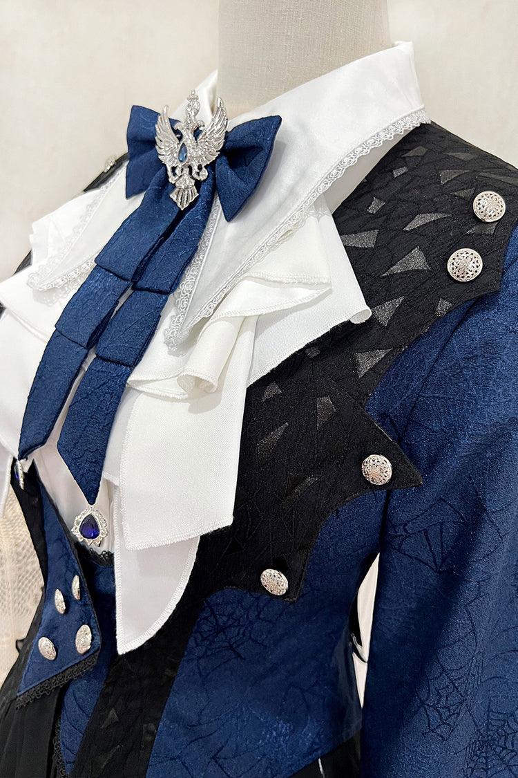 Blue [Chris Son of Evil] Long Sleeves Irregular Prince Handsome Ouji Lolita Coat