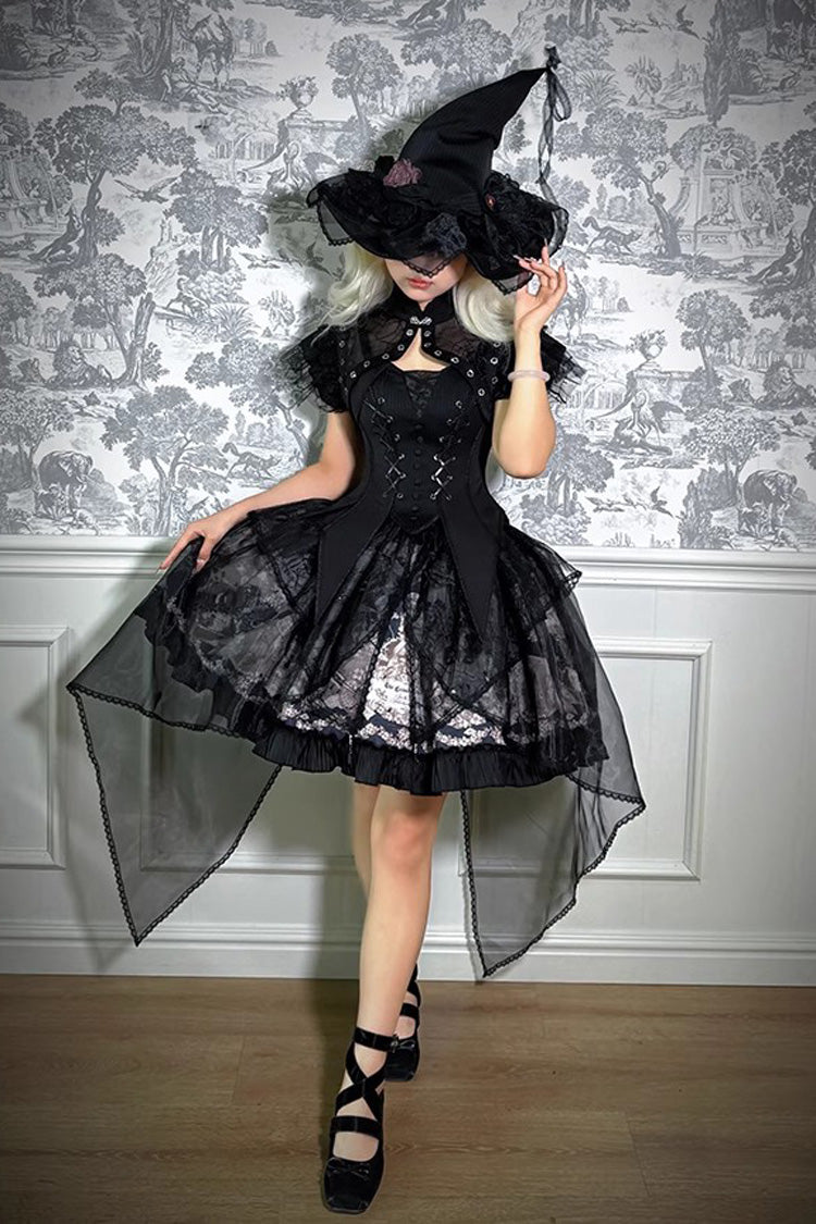 The Mystery Of The Doll Print Ruffle Bowknot Gothic Lolita Skirt Dress 2 Colors