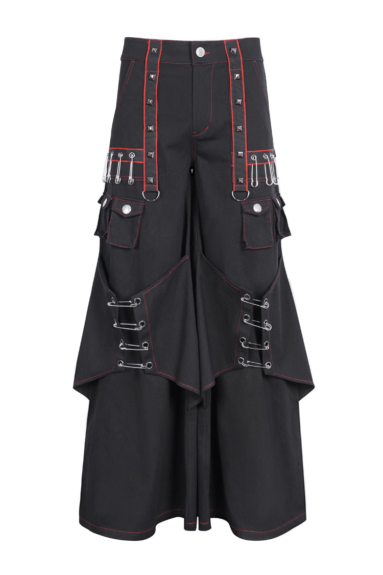 Black Stitching Men's Gothic Trumpet Pants