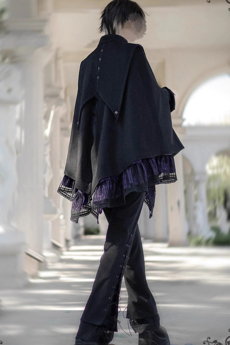 Double-breasted Gothic Prince Handsome Ouji Lolita Cloak Coat 3 Colors