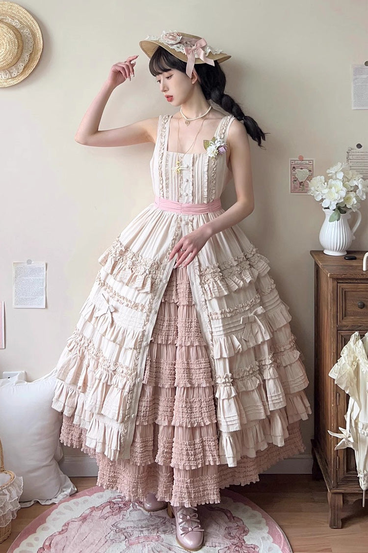 Cat Rose Tea Multi-layer Ruffle Sweet Lolita Skirt 3 Colors