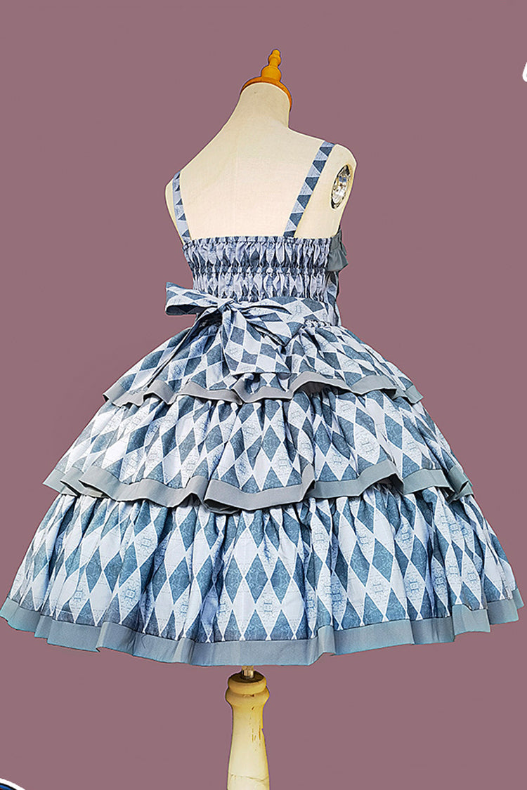 Stripe Print [Cloth Cat] Triple-Layered Ruffle Bowknot Sweet Lolita Dress 4 Colors