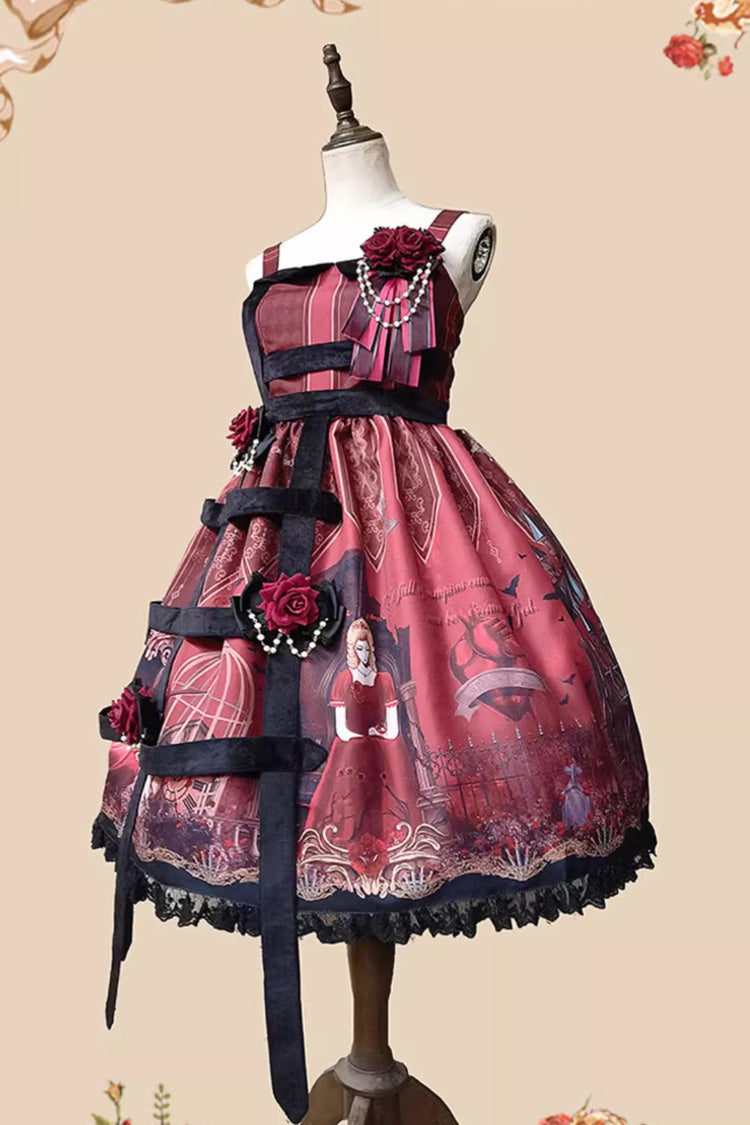 Midnight Magic Church Print Rüschen Punk Lolita Jsk Kleid 3 Farben