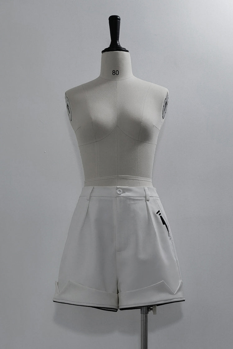 White Functional Style Ouji Fashion Prince Handsome Lolita Shorts