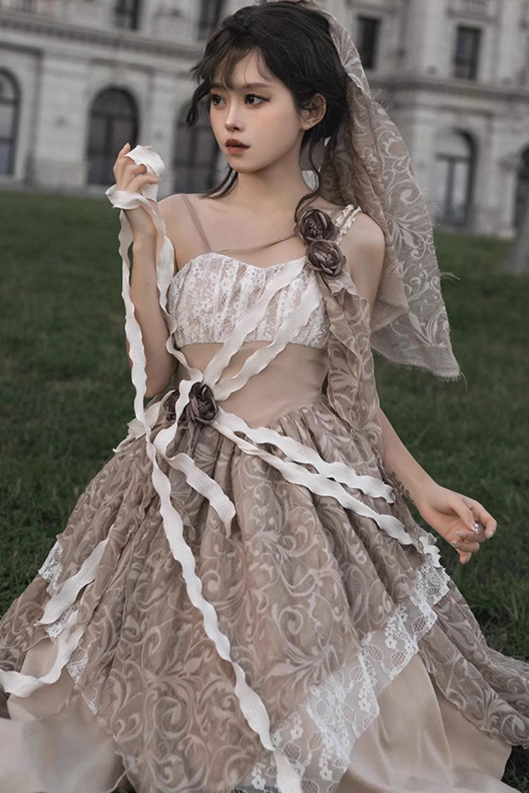 Wabi Sabi Stil Nähte Unregelmäßig Asymmetrisch Gothic Lolita Jsk Kleid 3 Farben