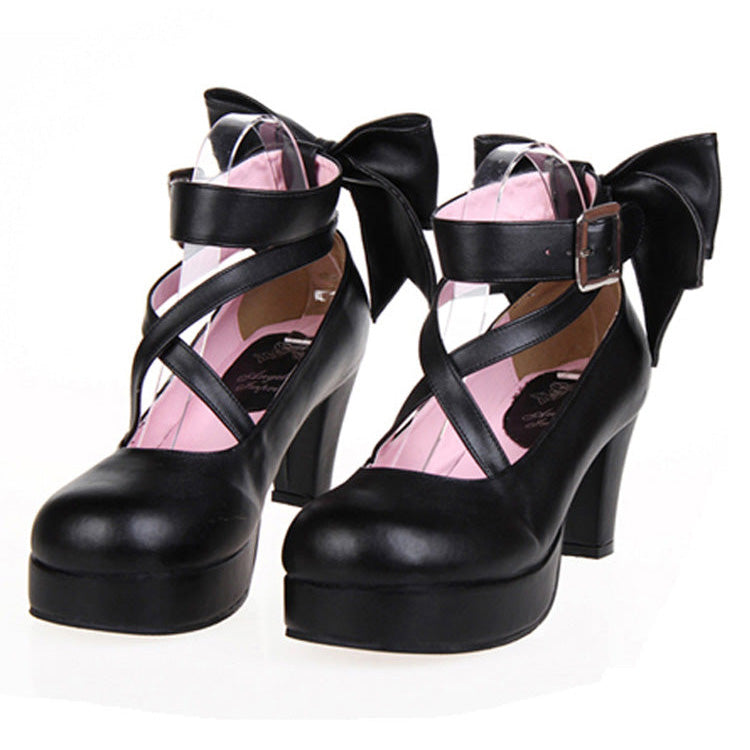 Cute Solid Color Bowknot Sweet Lolita High Heels 4 Colors