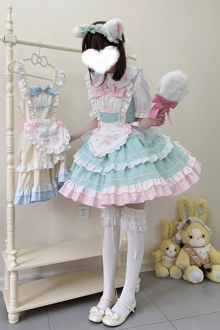 Cat Ear Story Multi-layer Ruffle Bowknot Sweet Lolita Jsk Dress 4 Colors