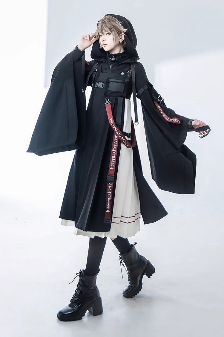 Black Unmarked Blade Ruffle Gothic Handsome Ouji Lolita Jsk Dress