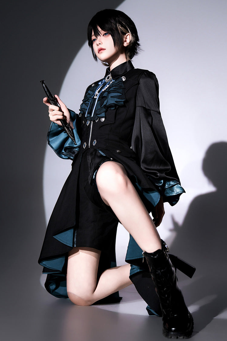 Black [Deep Music] Long Sleeves Gothic Elegant Ouji Lolita Four-piece Set