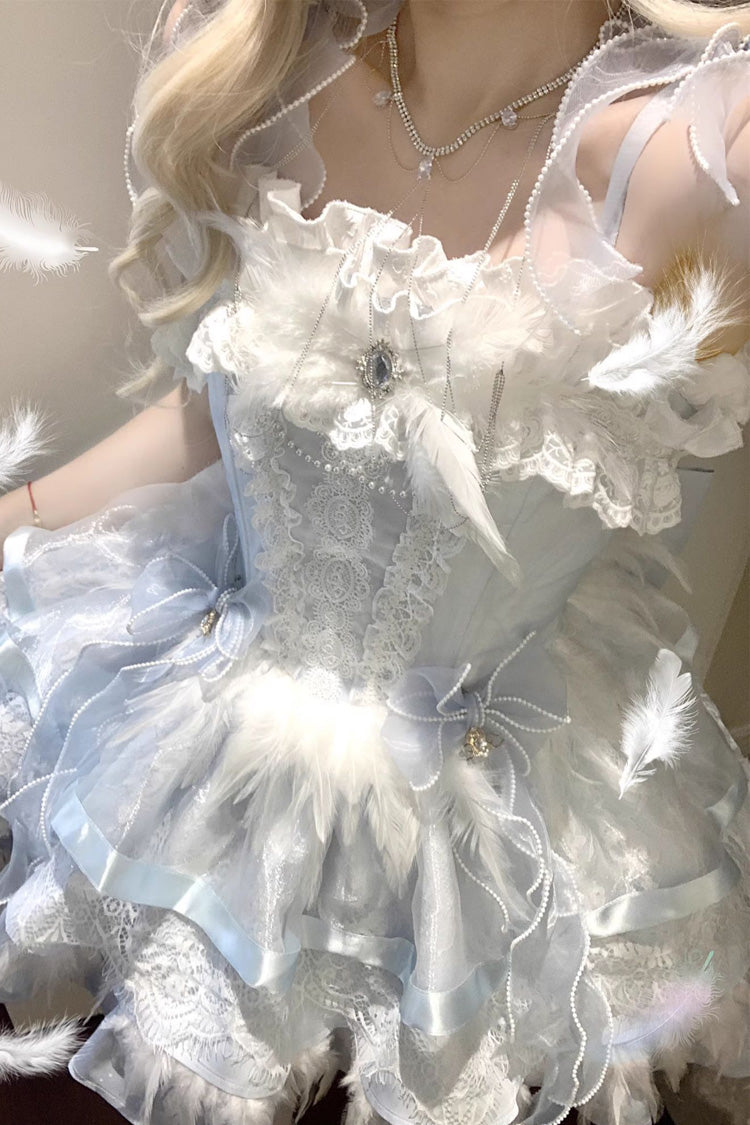 Wings Arrival Multi-layer Ruffle Bowknot Ballet Style Sweet Elegant Lolita Jsk Dress 3 Colors