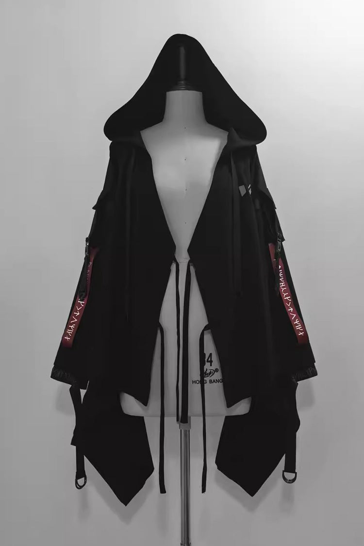 Black Unmarked Blade Gothic Handsome Ouji Lolita Hooded Cardigan