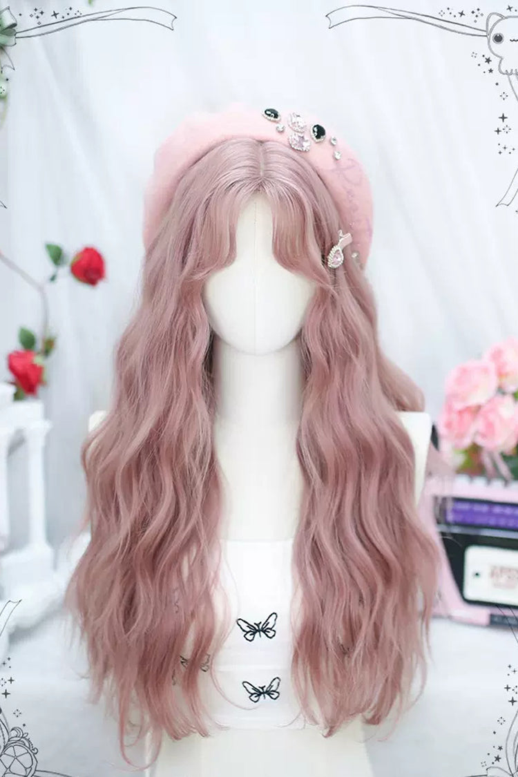 Pink Secondary Natural Curly Long Sweet Lolita Wigs