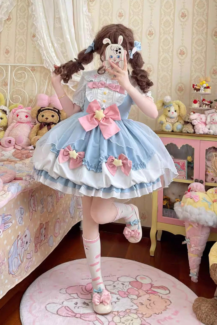 Little Wishing Star Rüschen Bowknot Bud Süßes Lolita Jsk Kleid 5 Farben