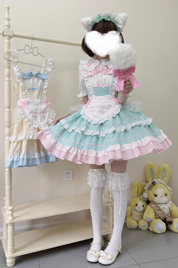 Cat Ear Story Multi-layer Ruffle Bowknot Sweet Lolita Jsk Dress 4 Colors