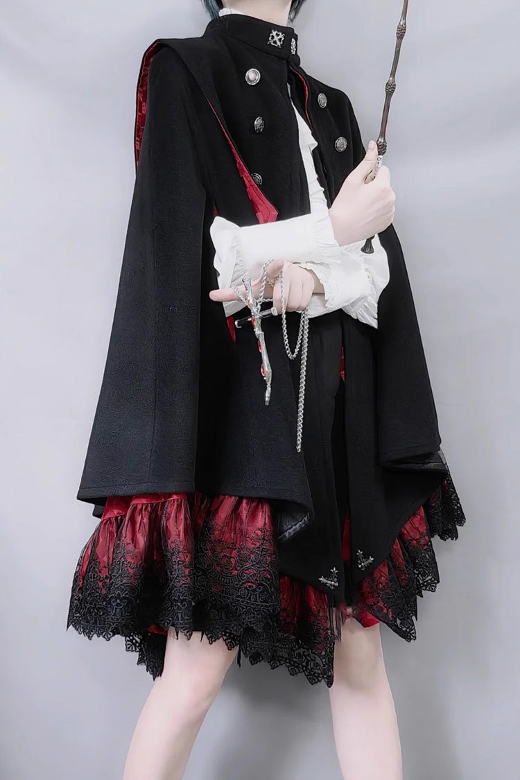 Double-breasted Gothic Prince Handsome Ouji Lolita Cloak Coat 3 Colors